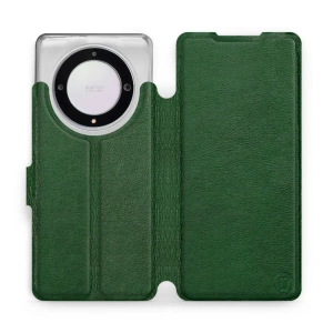 Etui ze skóry naturalnej do Huawei Honor Magic5 Lite 5G - wzór Green Leather