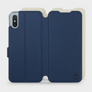 Hülle für Xiaomi Redmi 9A - Farbe Marineblau mit Platin