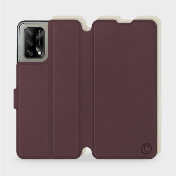 Hülle für OPPO A74 - Farbe Burgund mit Platin