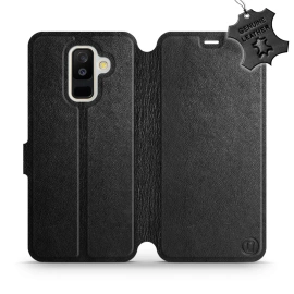Phone Case Samsung Galaxy A6 Plus 2018 - Design Black Leather