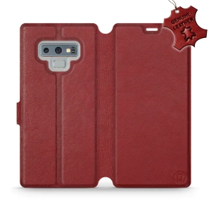Phone Case Samsung Galaxy Note 9 - Design Dark Red Leather