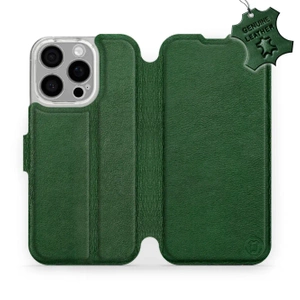 Etui ze skóry naturalnej do Apple iPhone 16 Pro - wzór Green Leather