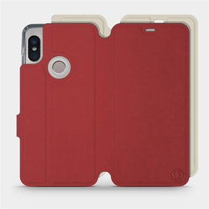 Phone Case Xiaomi Redmi Note 5 - Design Dark Red with Platinum