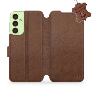 Etui ze skóry naturalnej do Samsung Galaxy A24 - wzór Brown Leather