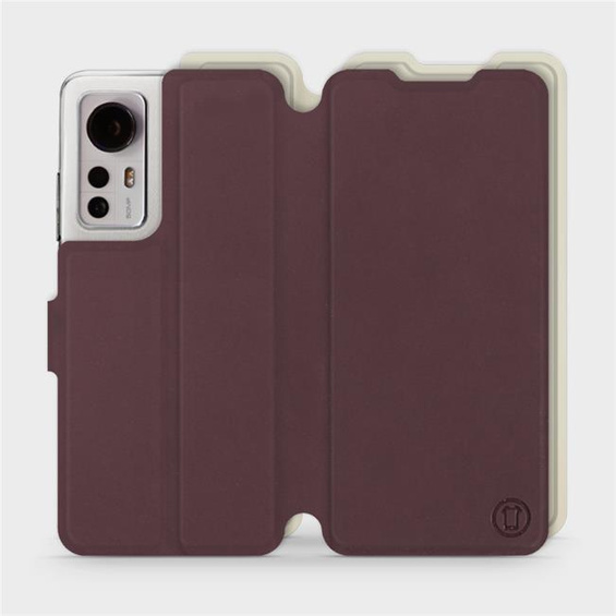 Etui Soft Touch do Xiaomi 12 - wzór Matowy burgund z platyną