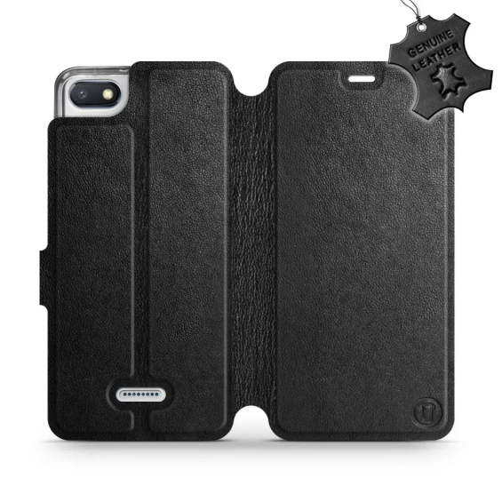 Phone Case Xiaomi Redmi 6A - Design Black Leather