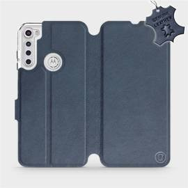 Phone Case Motorola One Fusion Plus - Design Blue Leather