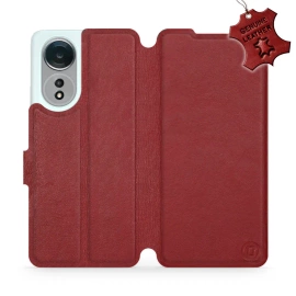 Phone Case OPPO A58 - Design Dark Red Leather