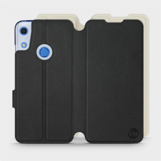 Etui Soft Touch do Huawei Y6S - wzór Satynowa czerń z platyną