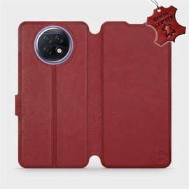 Phone Case Xiaomi Redmi Note 9T - Design Dark Red Leather