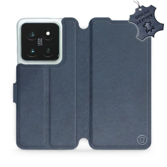 Phone Case Xiaomi 14 Pro - Design Blue Leather
