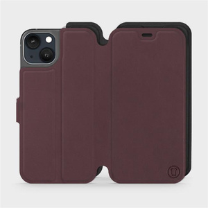 Etui Soft Touch do Apple iPhone 13 - wzór Matowy burgund z czernią