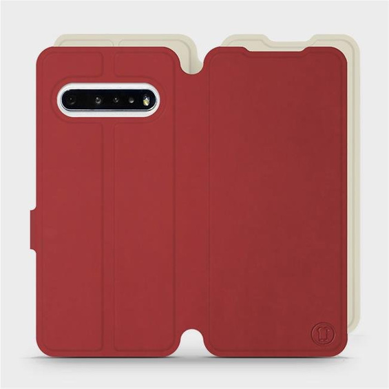 Etui Soft Touch do LG V60 ThinQ 5G - wzór Zachodząca czerwień z platyną