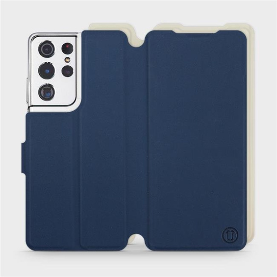 Hülle für Samsung Galaxy S21 Ultra - Farbe Marineblau mit Platin