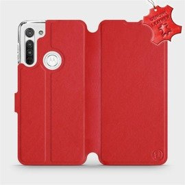 Phone Case Motorola Moto G8 - Design Red Leather