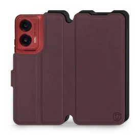 Etui Soft Touch do Motorola Moto G35 5G - wzór Matowy burgund z czernią