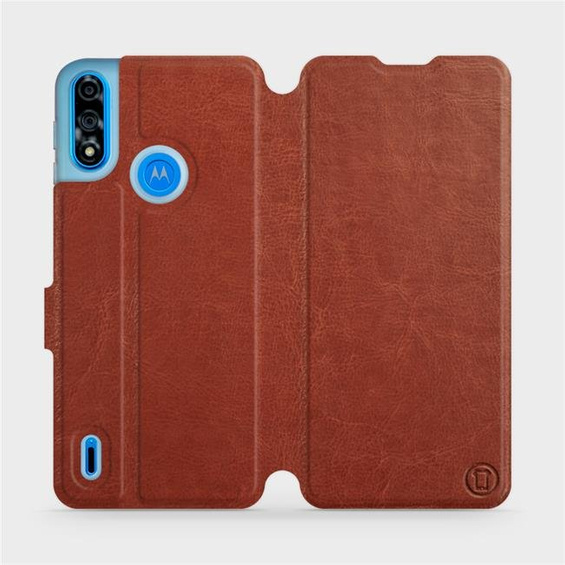 Etui do Motorola Moto E7i Power - wzór Brown&Orange