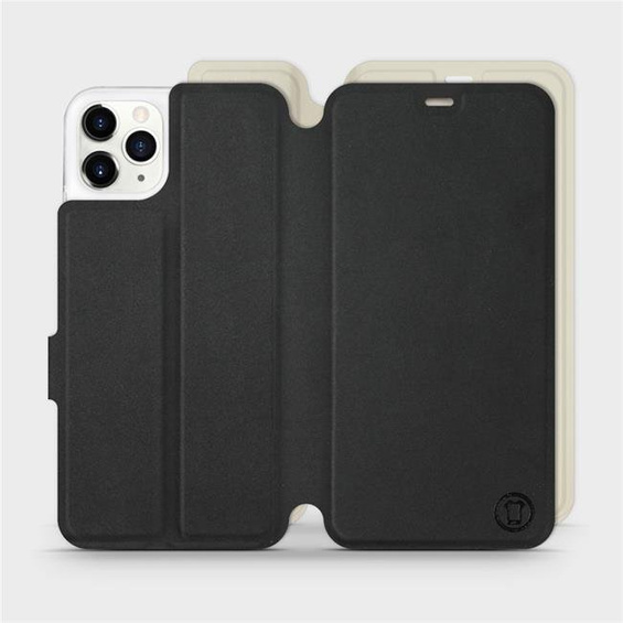 Etui Soft Touch do Apple iPhone 11 Pro Max - wzór Satynowa czerń z platyną
