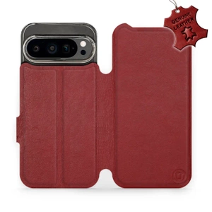 Phone Case Google Pixel 9 Pro - Design Dark Red Leather