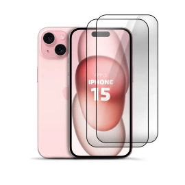 2-Pack Tempered Glass Clear for Apple iPhone 15