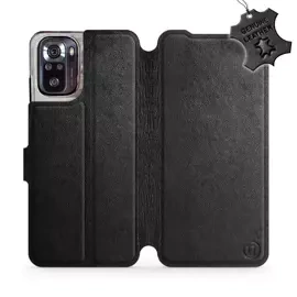 Etui ze skóry naturalnej do Xiaomi POCO M5s - wzór Black Leather
