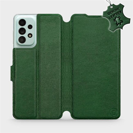 Etui ze skóry naturalnej do Samsung Galaxy A33 5G - wzór Green Leather