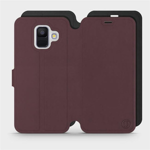Phone Case Samsung Galaxy A6 Plus 2018 - Design Burgundy with Black