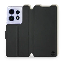 Hülle für Motorola Edge 50 Pro - Farbe Schwarz mit Platin