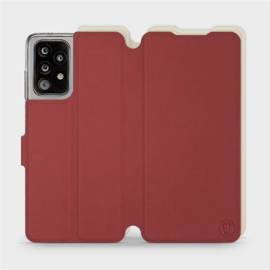 Phone Case Samsung Galaxy A52 - Design Dark Red with Platinum