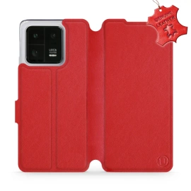 Etui ze skóry naturalnej do Xiaomi 13 Pro - wzór Red Leather