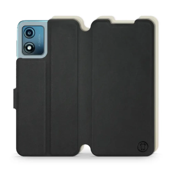 Phone Case Motorola Moto E13 - Design Black with Platinum