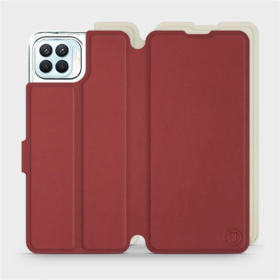 Hülle für OPPO Reno 4 Lite - Farbe Dunkelrot mit Platin