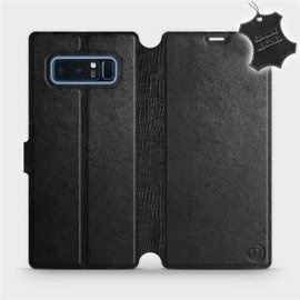 Etui ze skóry naturalnej do Samsung Galaxy Note 8 - wzór Black Leather