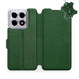 Etui ze skóry naturalnej do Xiaomi 14T - wzór Green Leather