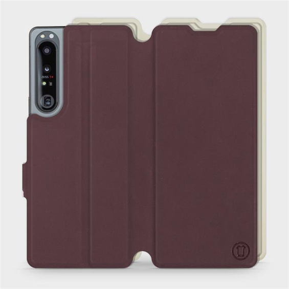 Phone Case Sony Xperia 1 IV - Design Burgundy with Platinum