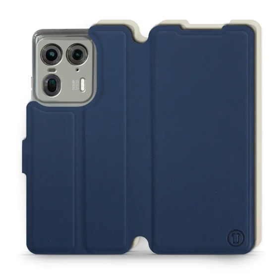 Hülle für Motorola Edge 50 Ultra - Farbe Marineblau mit Platin