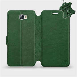 Etui ze skóry naturalnej do Huawei Y5 II - wzór Green Leather