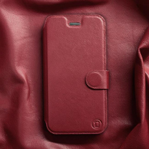 Phone Case Samsung Galaxy S22 - Design Dark Red Leather