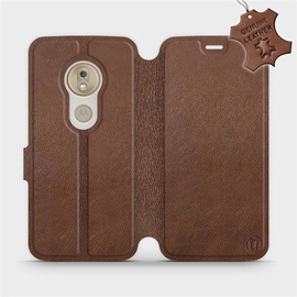 Phone Case Motorola Moto G7 Play - Design Brown Leather