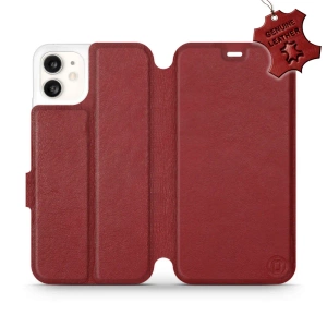 Phone Case Apple iPhone 11 - Design Dark Red Leather