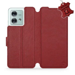 Phone Case Motorola Edge 40 Neo - Design Dark Red Leather