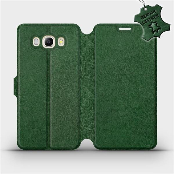 Etui ze skóry naturalnej do Samsung Galaxy J7 2016 - wzór Green Leather