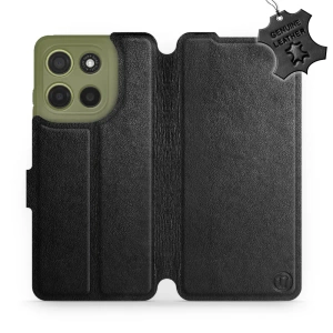 Hülle für Motorola Moto G15 - Farbe Black Leather