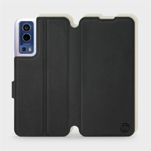 Etui Soft Touch do Vivo Y52 5G - wzór Satynowa czerń z platyną