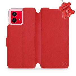 Phone Case Motorola Moto G84 - Design Red Leather