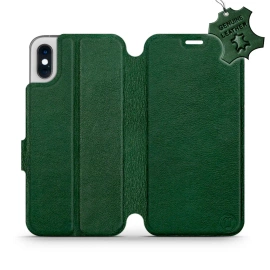 Phone Case Apple iPhone X - Design Green Leather