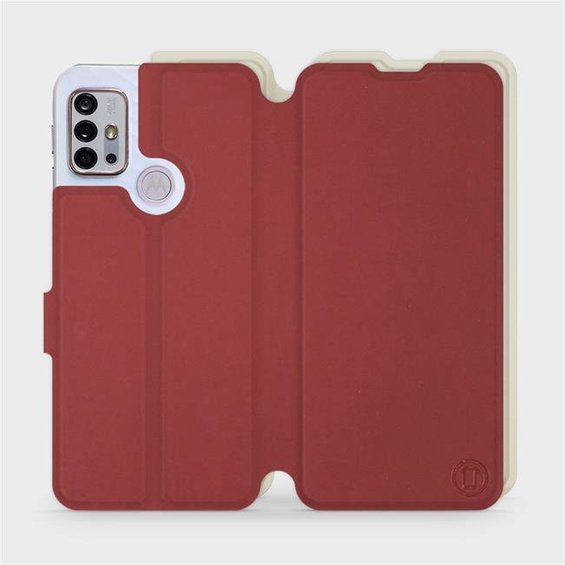Phone Case Motorola Moto G10 - Design Dark Red with Platinum