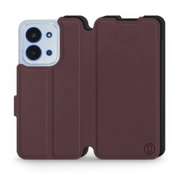Etui Soft Touch do Xiaomi Redmi 15C - wzór Matowy burgund z czernią