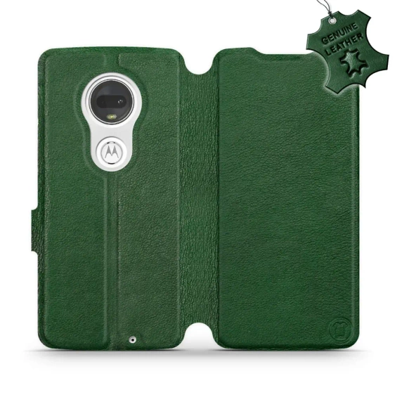 Phone Case Motorola Moto G7 Plus - Design Green Leather