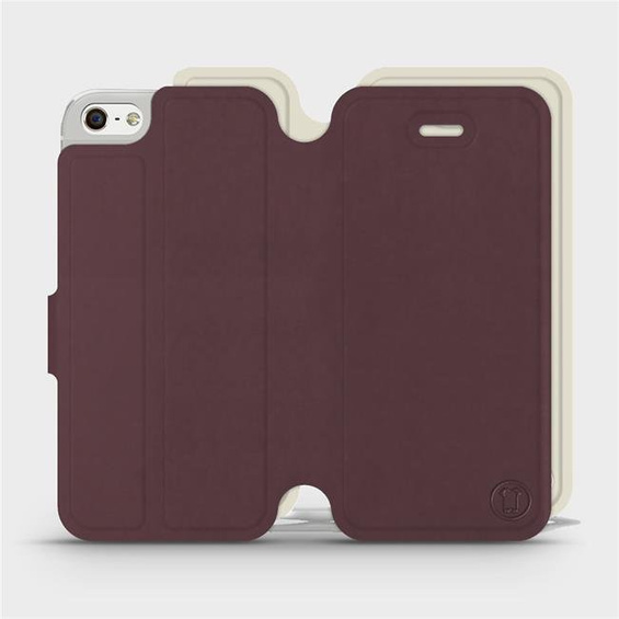 Etui Soft Touch do Apple iPhone SE - wzór Matowy burgund z platyną